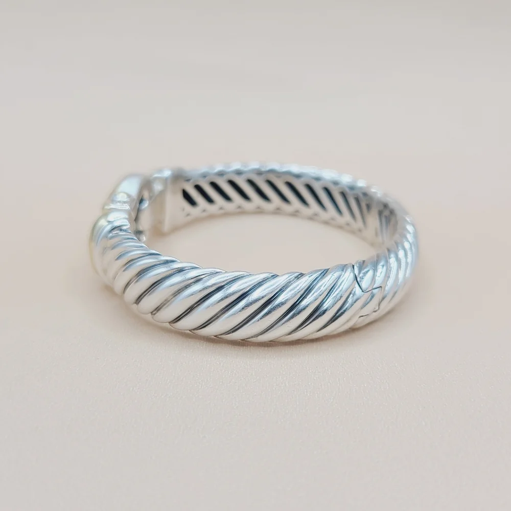 David Yurman 10mm Waverly Cable Bracelet With Gold - Picture 3 of 14